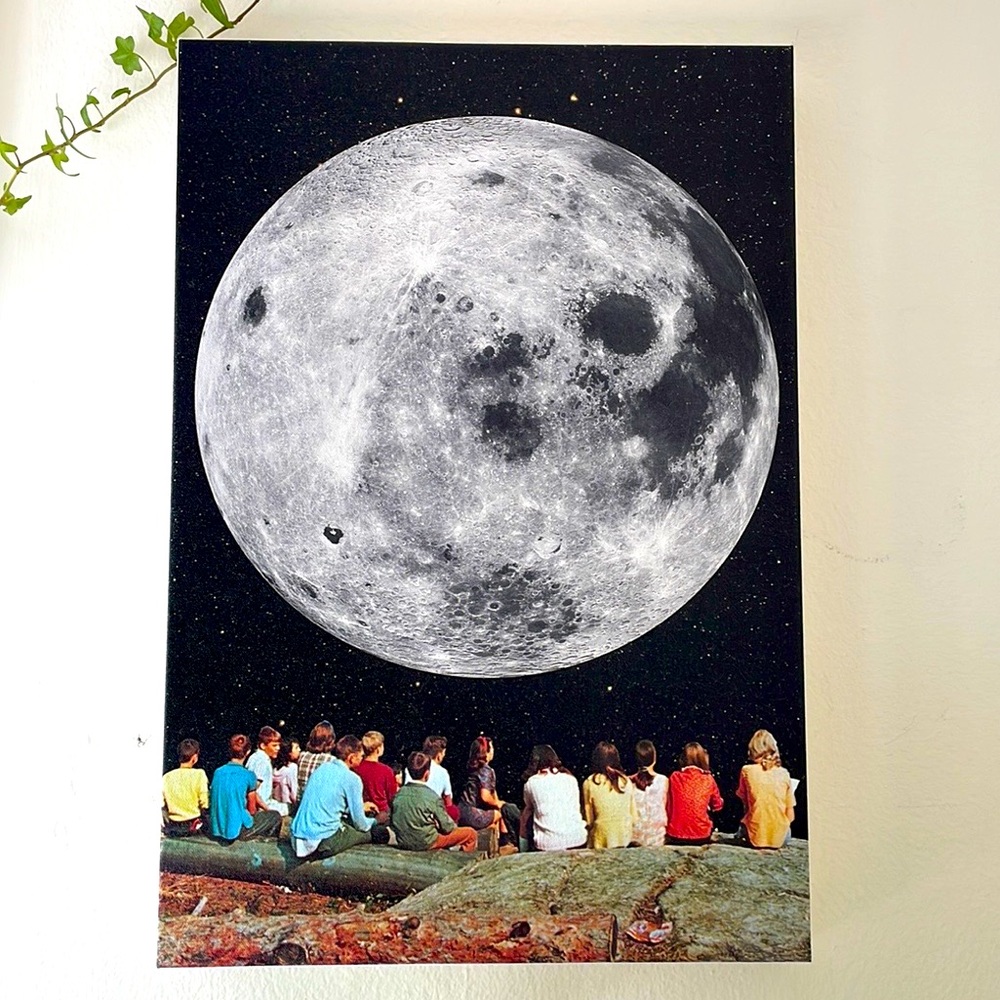 Moon print on canvas